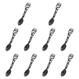 Maxbell 10 Pieces Multifunctional Camping Spork Fork Knife for Picnic Outdoor Hiking Black