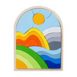 Maxbell Wooden Jigsaw Puzzles Colors and Shapes Cognition for Toddlers Children Baby Style B