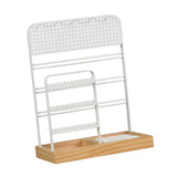 Jewelry Display Stand Dorm Iron Storage Display Watches Tabletop Ring Holder White