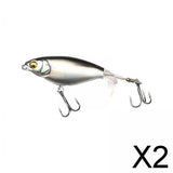 Maxbell 2xTopwater Fishing Lures Top Water Bass Lure for Pike Bass Freshwater Saltwater Argent