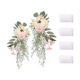 Maxbell Wedding Chair Back Flowers Aisle Bench Floral for Party Reception Engagement Pink