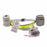 Maxbell Maxbell Elastic Pet Dog Puppy Running Jogging Walking Strap Leash Harness Set Grey