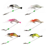 Maxbell 6Pcs Soft Shrimp Lures Outdoor Fishing Fishing Baits Luminous Bionic Shrimps