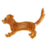 Maxbell Metal Art Crafts Handmade Wire Dog Puppy Pet Model for Home Desk Office Ornaments Decor Hobby Toys Gifts - Gold - Aladdin Shoppers