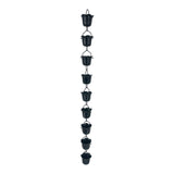Maxbell Flower Shape Metal Rain Chains Bell 100cm Outside Versatile Stylish for Heavy Rain