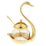 Maxbell Kitchen Home Glass Spice Jar Condiment Salt Coffee Sugar Container Gold
