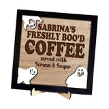 Maxbell Halloween Desk Sign Art Plaque Sign Coffee Bar Decor for Home Office Cabinet Style A