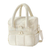 Maxbell Lunch Box Versatile Portable Cooler Handbag for Boys Girls Camping Traveling Beige