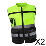 Maxbell 2xHigh Visibility Vest Breathable Work Road Lightweight Safety Reflective Vest XXL Yellow