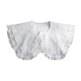 Maxbell Women Double Ruffle Fake Collar Detachable Trendy for Blouses Shirts Sweater White
