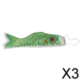 Maxbell 3x55-150cm Various Japanese Windsock Carp Flag Koi Nobori Sailfish 55cm Green