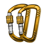 Maxbell Locking Carabiner Clip D Lock for Dog Leash Fishing Traveling Gold