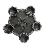 Maxbell Resin Crystal Ball Display Stand Pentacle Ornament Candle Holder for Bedroom Silver Edge
