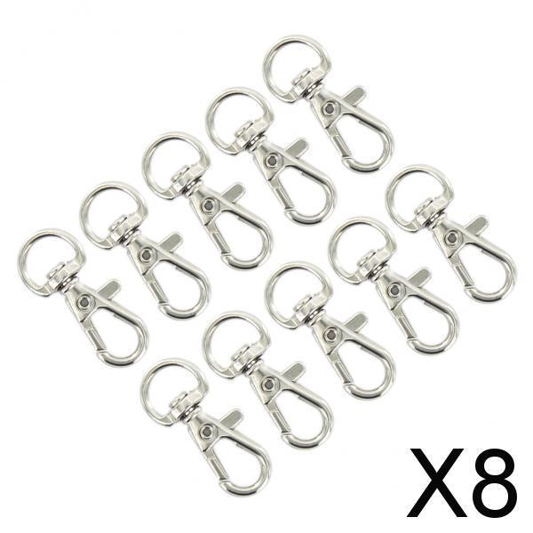 Maxbell 8xPhenovo 10pcs Swivel Trigger Snap Hooks Silver 12mm x 30mm