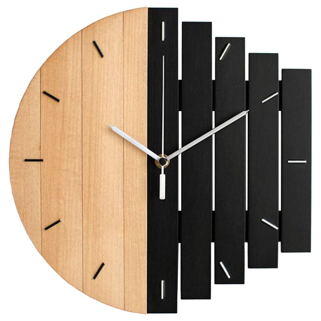 Modern Hanging Wall Clock Silent Quartz Bedroom Living Room Home Shops Decor Beige Black