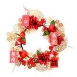 Maxbell Chinese New Year Wreath for Front Door for Wall Fireplace Spring Festival
