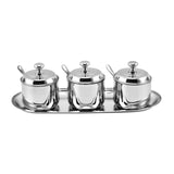 Maxbell Divided Condiment Seasoning Jar Snacks Dish for Cafe Bar Kitchen Dining Room Style B