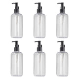 6x Soap Dispenser 500ml Shampoo Bottle for Dorm Kitchen Bathroom clear and black