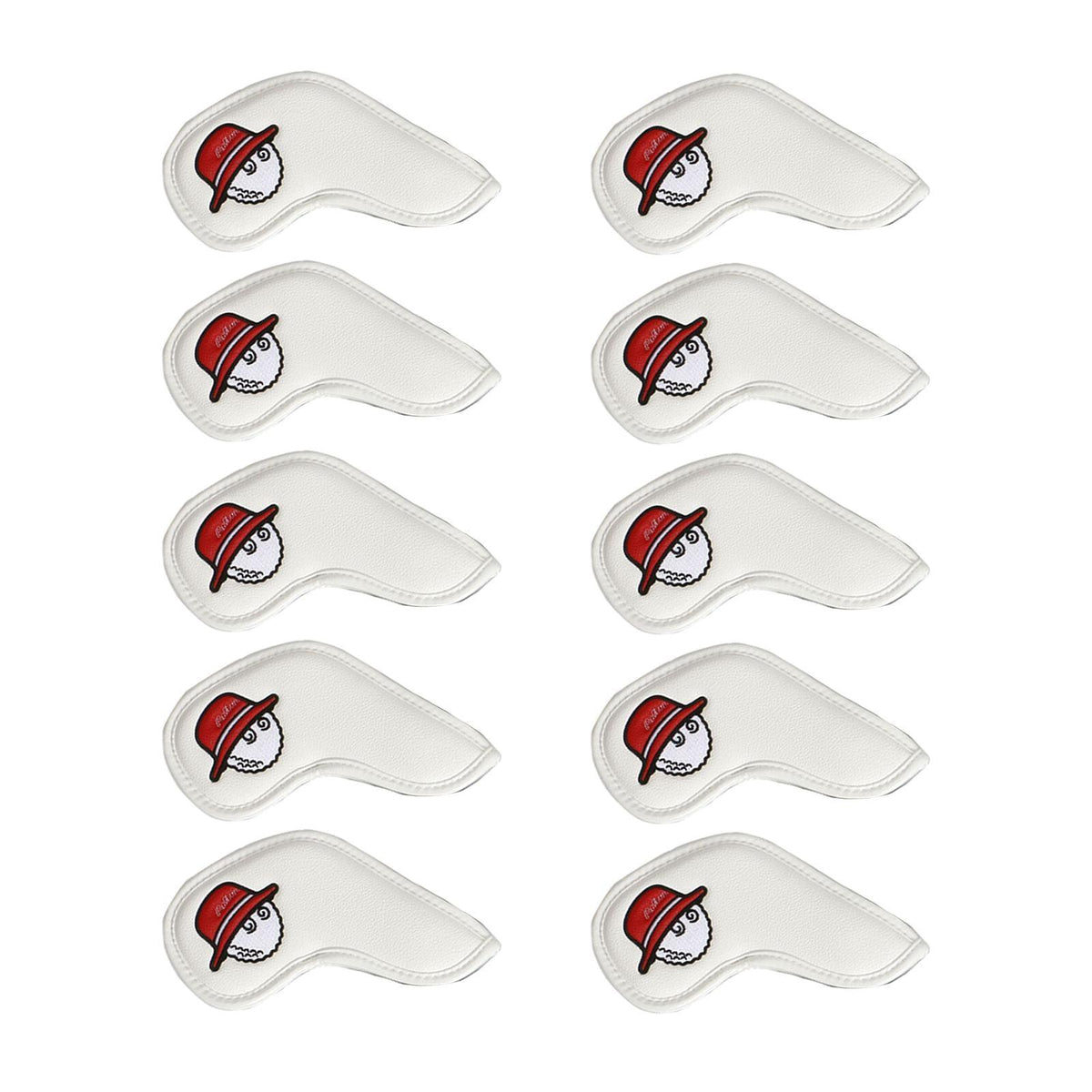 Maxbell Maxbell 10Pcs PU Golf Iron Headcover Club Head Cover Animal Decorative White