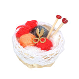 Maxbell 1/12 Dollhouse Woolen Yarn in Basket Miniature for Dollhouse Decor Ornaments red