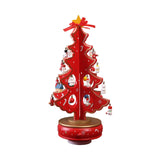 Christmas Tree Music Box with Figurines Ornaments for Office Cabinet Bedroom 18.5cmx33cm