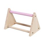 Maxbell Wood Parrot Stand Training Sturdy Claw Grinding for Cockatiel Finch Parakeet Pink