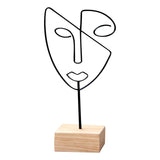 Maxbell Maxbell Figure Face Hat Display Stand Abstract Character Sculpture for TV Cabinet Black