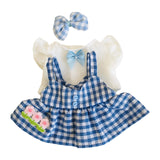 3 Pieces 20cm Miniature Doll Clothes Girl Doll Outfits for 20cm Pendant Doll Blue