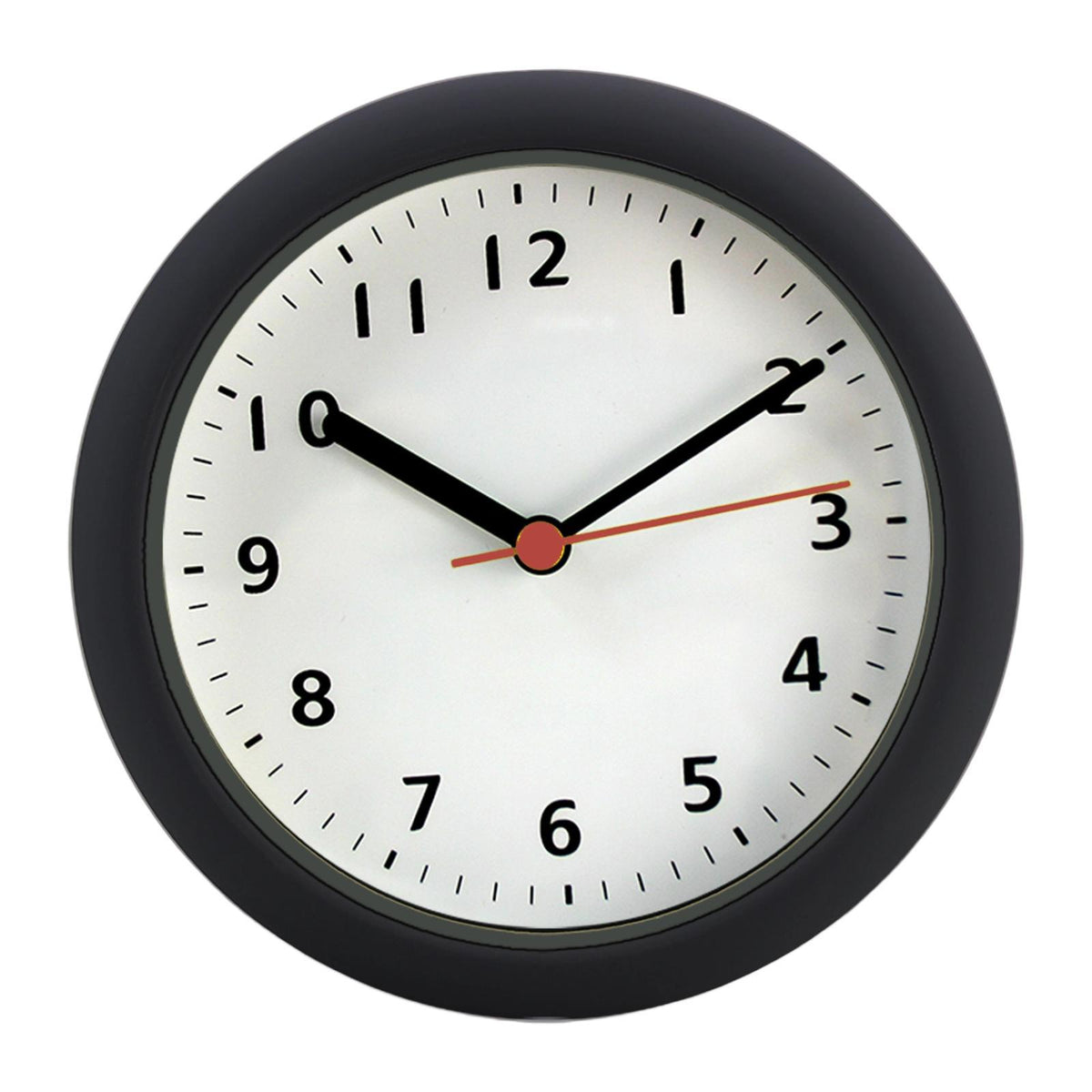Maxbell Wall Clock Round Simple Waterproof Home Decor 6'' for Office Bedroom Kitchen Black White