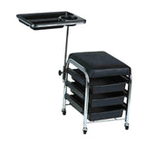 Maxbell Manicure Beauty Tool Cart with Wheels Practical Chair Stool for Salon Beauty Black