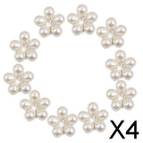Maxbell 4xPhenovo Crystal Rhinestone Pearl Flower Buttons DIY Wedding Bouquet 10pcs