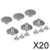 Maxbell 20xJeans Glossy Buttons Hammer on 20mm Pack of 6 Sets Silver