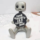 Cute Tiny Robot Figure Decorative Statue for Shelf Table Centerpiece Cabinet Style A