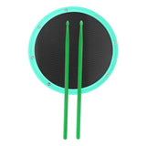 Maxbell 12inch Practice Drum Pad Portable Drumsticks Included for Gifts Home Student Green