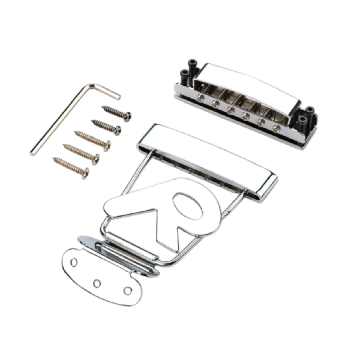 Maxbell Guitar Tailpiece Bridge Set with Wrench Screws for Electric Guitar Accessory