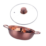 Maxbell Hot Pot with Divider Stainless Steel Hot Pot for Family Gathering Home Party rose gold
