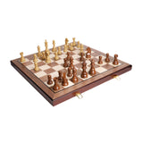 Maxbell Wooden Chess Set Retro Tournament Chess Board Games for Travel Backyard