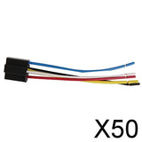 Maxbell 50xCar 12V 12 Volt DC 40A AMP Relay Harness Socket 5Pin 5 Wire