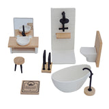 Maxbell 1:12 Scale Dollhouse Bathroom Set Tub Toilet Model Pretend Toys for Children