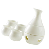 Maxbell Ceramic Sake Set with Warmer 4 Ceramic Cups for Tea Party Friends Restaurant