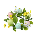 Colored Egg Candle Wreath Xmas Easter Ornament for Winter Living Room Office Style A