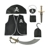 Maxbell 7Pcs Kids Pirate Costume Set Boys Festival Masquerade Pirate Accessories Set