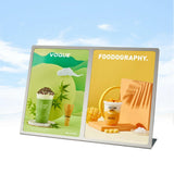 Maxbell Menu Display Stand Flyer Display Table Sign Stand for Hotel Restaurant Store 435x92x309mm A4 2 grids
