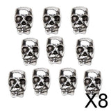 Maxbell 8x10pcs Tibet Silver Skull Spacer Beads DIY Accessories for Necklace Bracelets