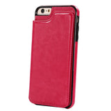 Maxbell Protective Phone Case Cover PU Leather Card Holder for iPhone6G/6S Rose red