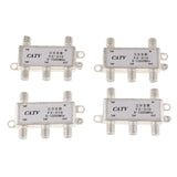 Maxbell 4Pieces 4 Way Coax Coaxial Cable TV Splitter for Video VCR RF Antenna