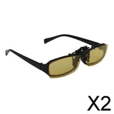 Maxbell 2xNight Vision Polarized Driving Clip-on Flip-up Lens Sunglasses Glasses S