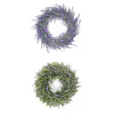 Maxbell 2pcs Artificial Door Wreath Hanging Lavender Flower Garland Fake Plant Decor