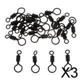 Maxbell 3x25pcs Carp Fishing Rolling Swivels with Long Body and Large & Small Eyes