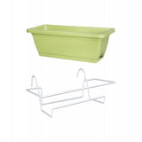 Balcony Hanging Planter with Bracket Easily Install Versatile 17x7.4x5.9inch White Rack